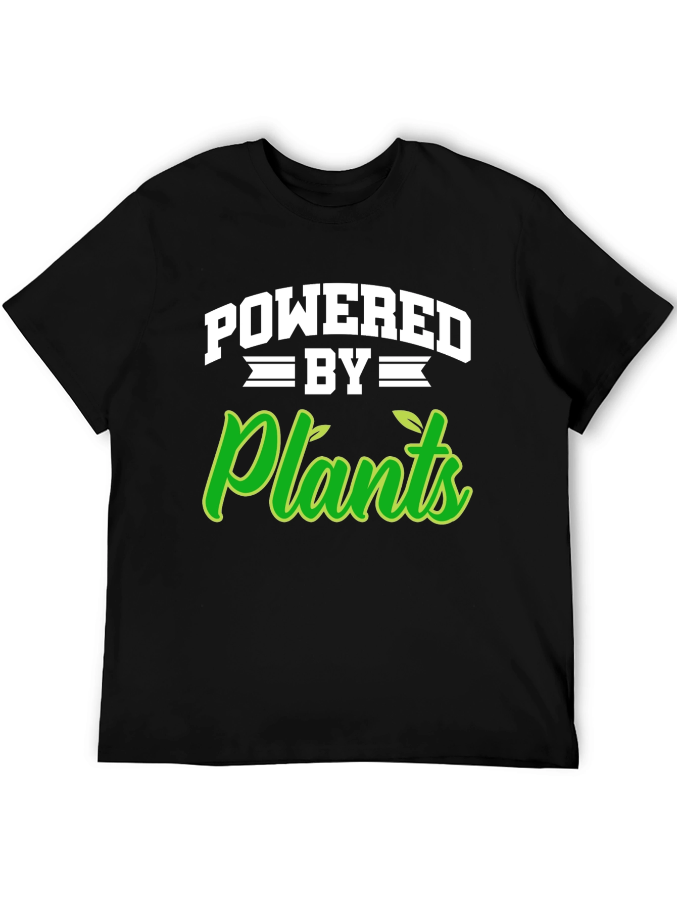 Black Powered by Plants Black T-Shirt view 5