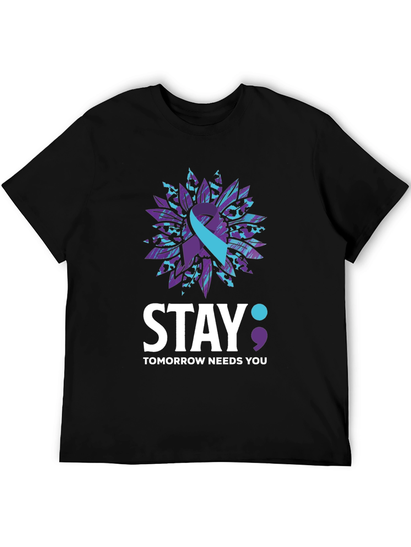 Black Stay Tomorrow Needs You Awareness T-Shirt view 5