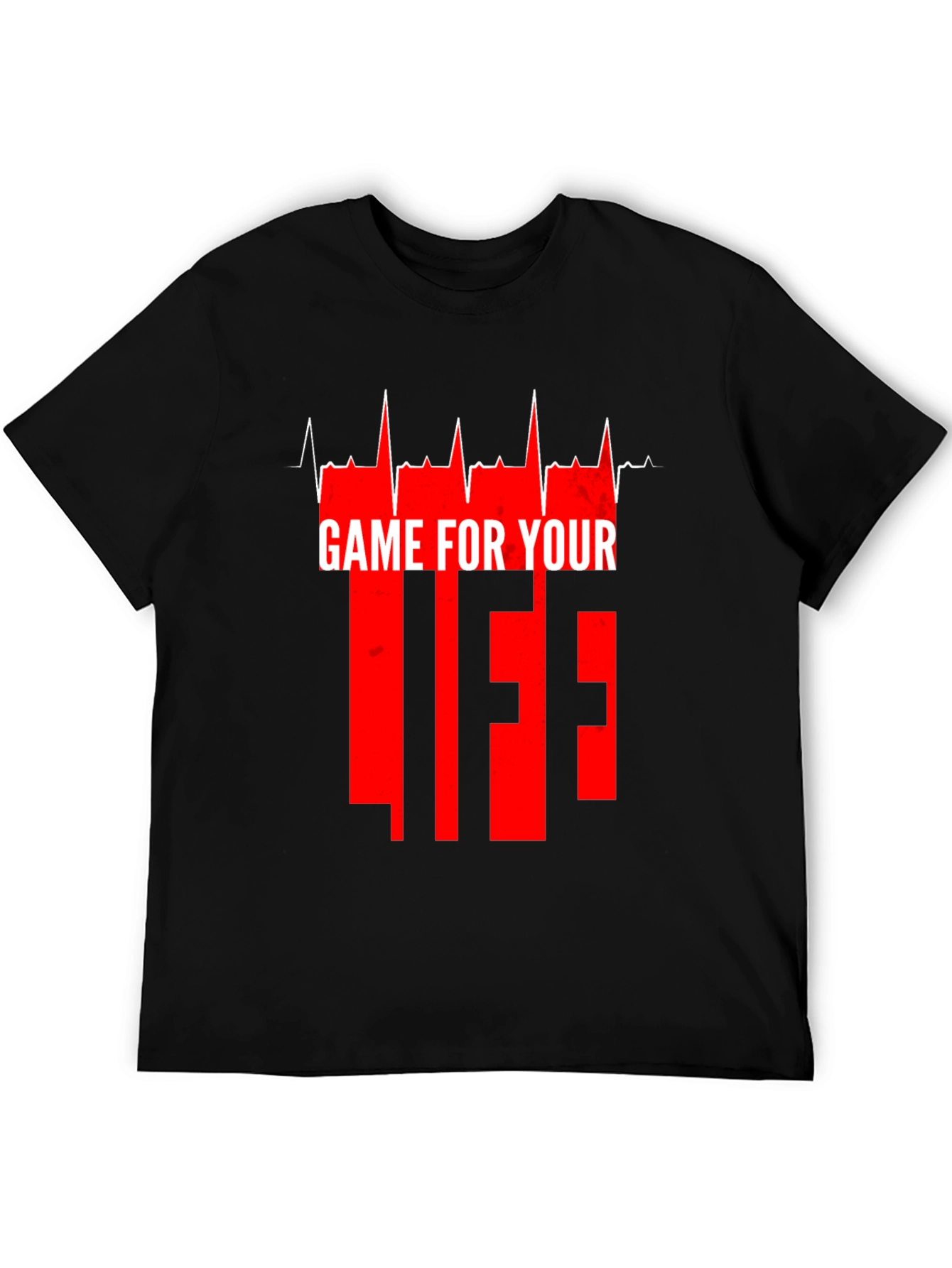 Black Game For Your Life Graphic Tee - Black view 5