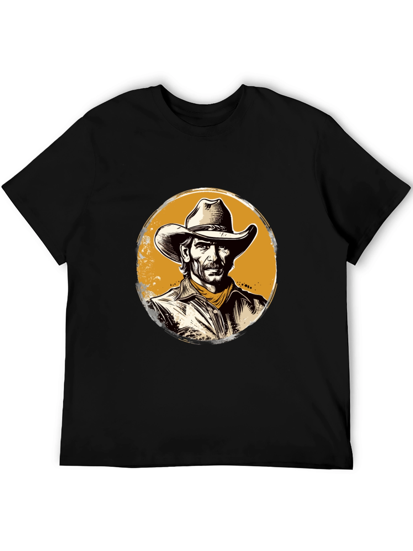 Black Cowboy Graphic Black T-Shirt view 5