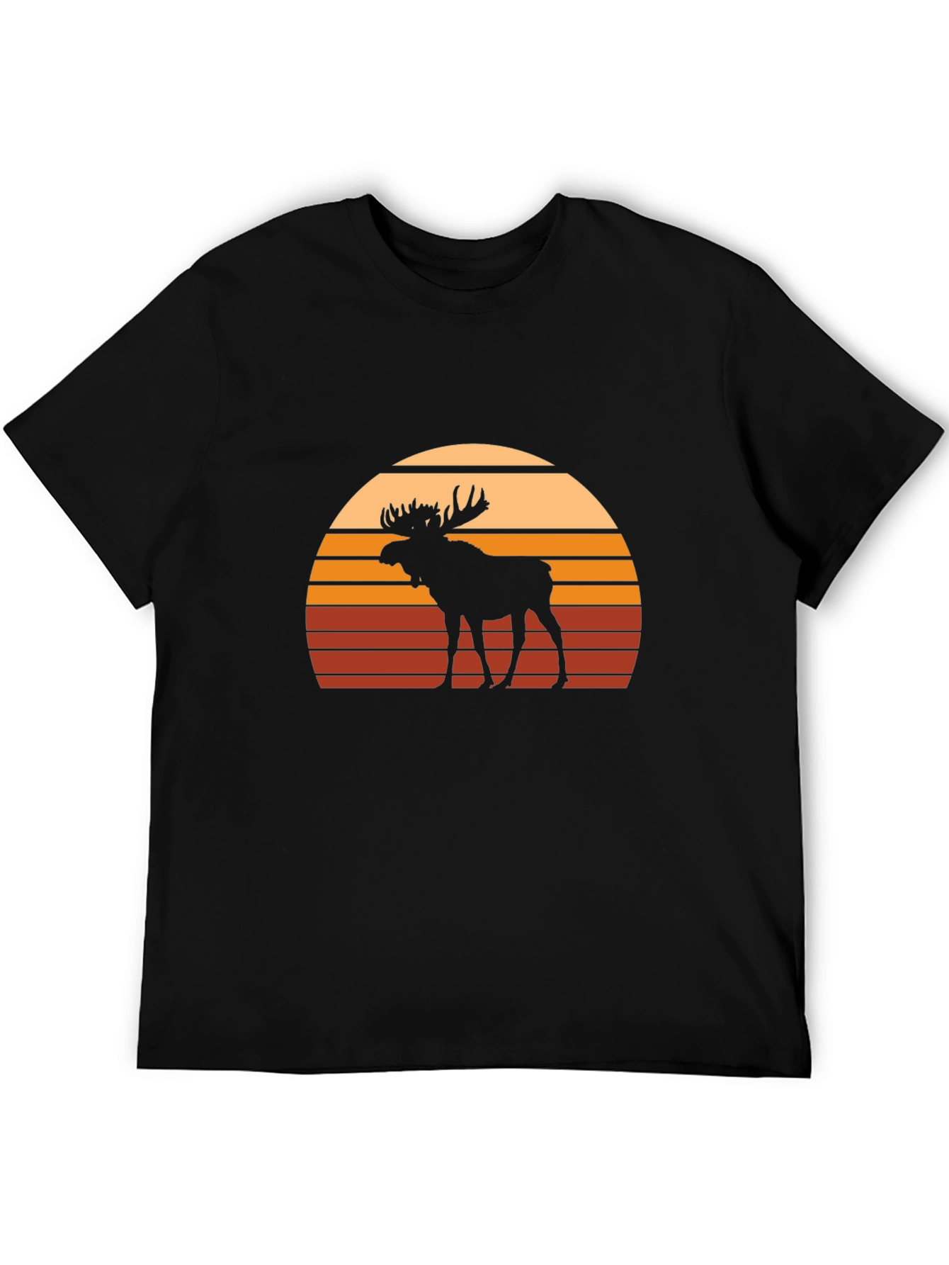Black Moose Sunset Graphic Tee - Black Casual Shirt view 5