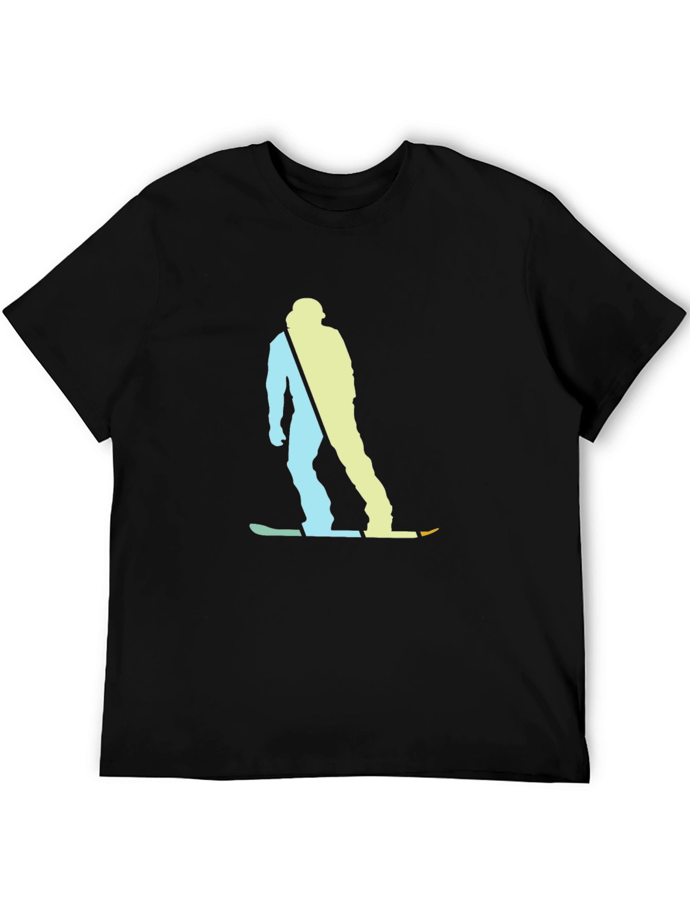 Black Snowboarder Graphic Tee - Black Cotton Blend view 5