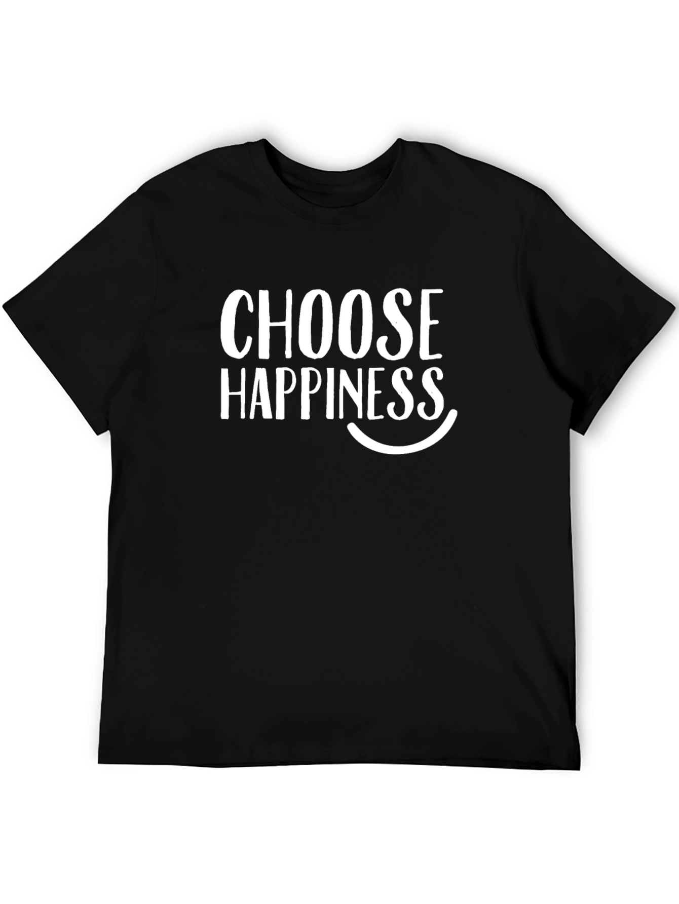 Black Choose Happiness Black T-Shirt view 5