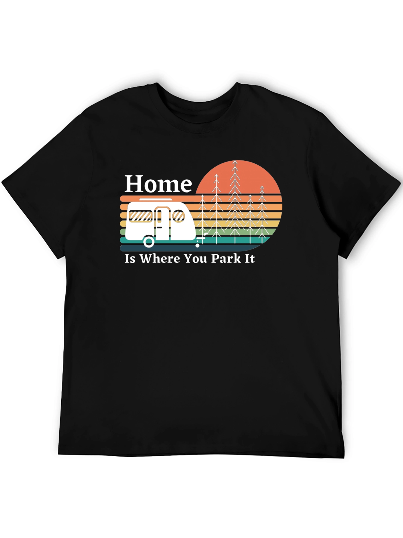 Black Home is Where You Park It - Camper T-Shirt view 5