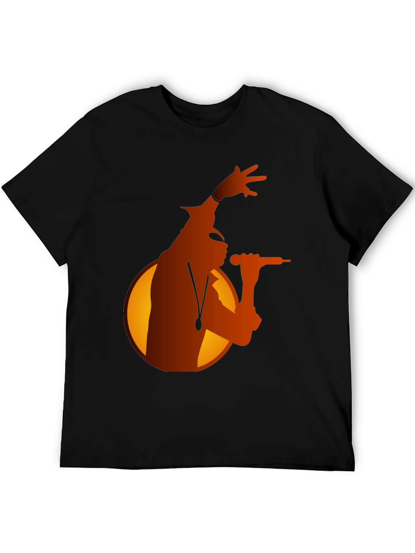 Black Retro Singer Graphic Tee - Stylish Black T-Shirt view 5