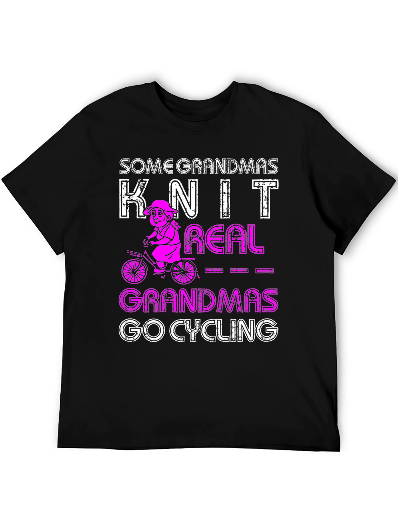 Black Cycling Grandma Graphic Tee - Knit vs. Cycle view 5