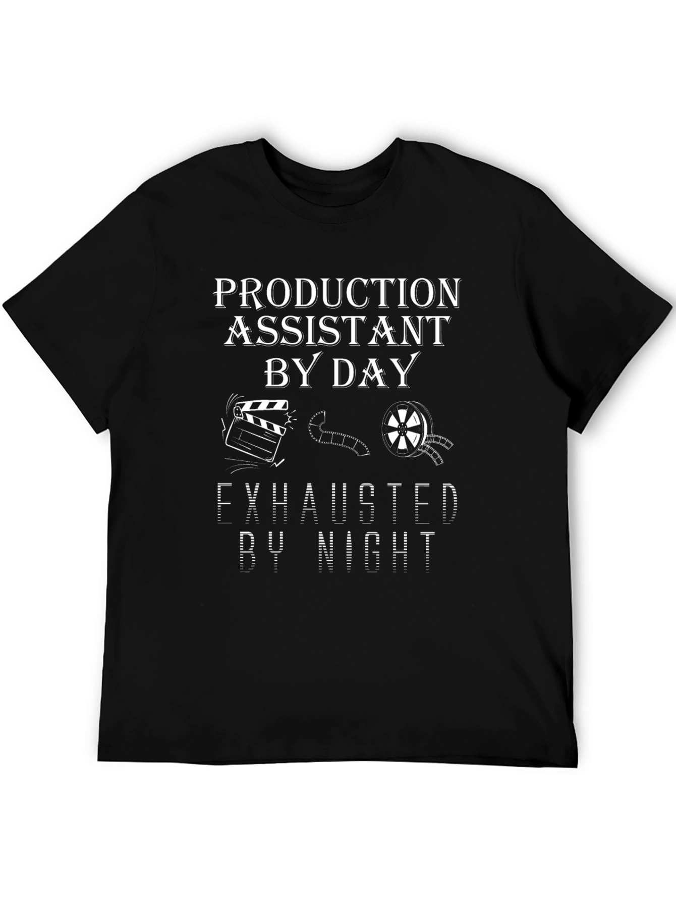 Black Production Assistant T-Shirt: Day & Night view 5