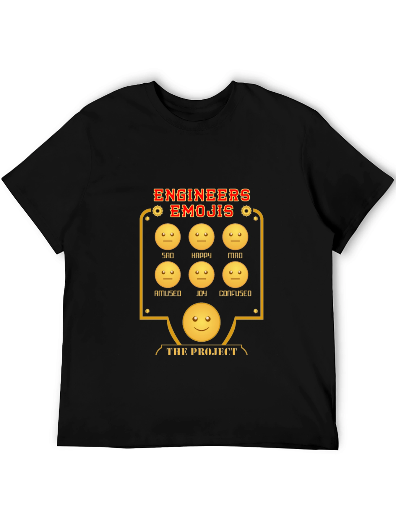Black Engineer Emoji T-Shirt - Humorous Engineering Apparel view 5
