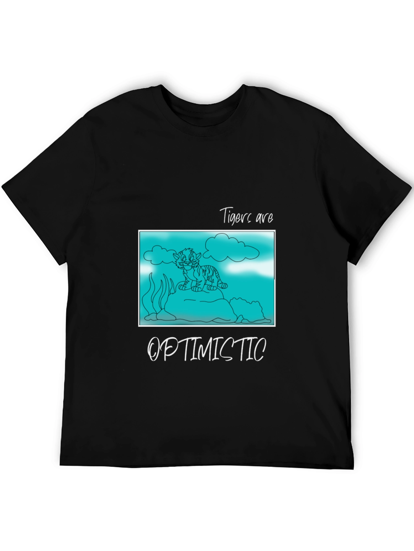 Black Tigers Are Optimistic Graphic Tee view 5