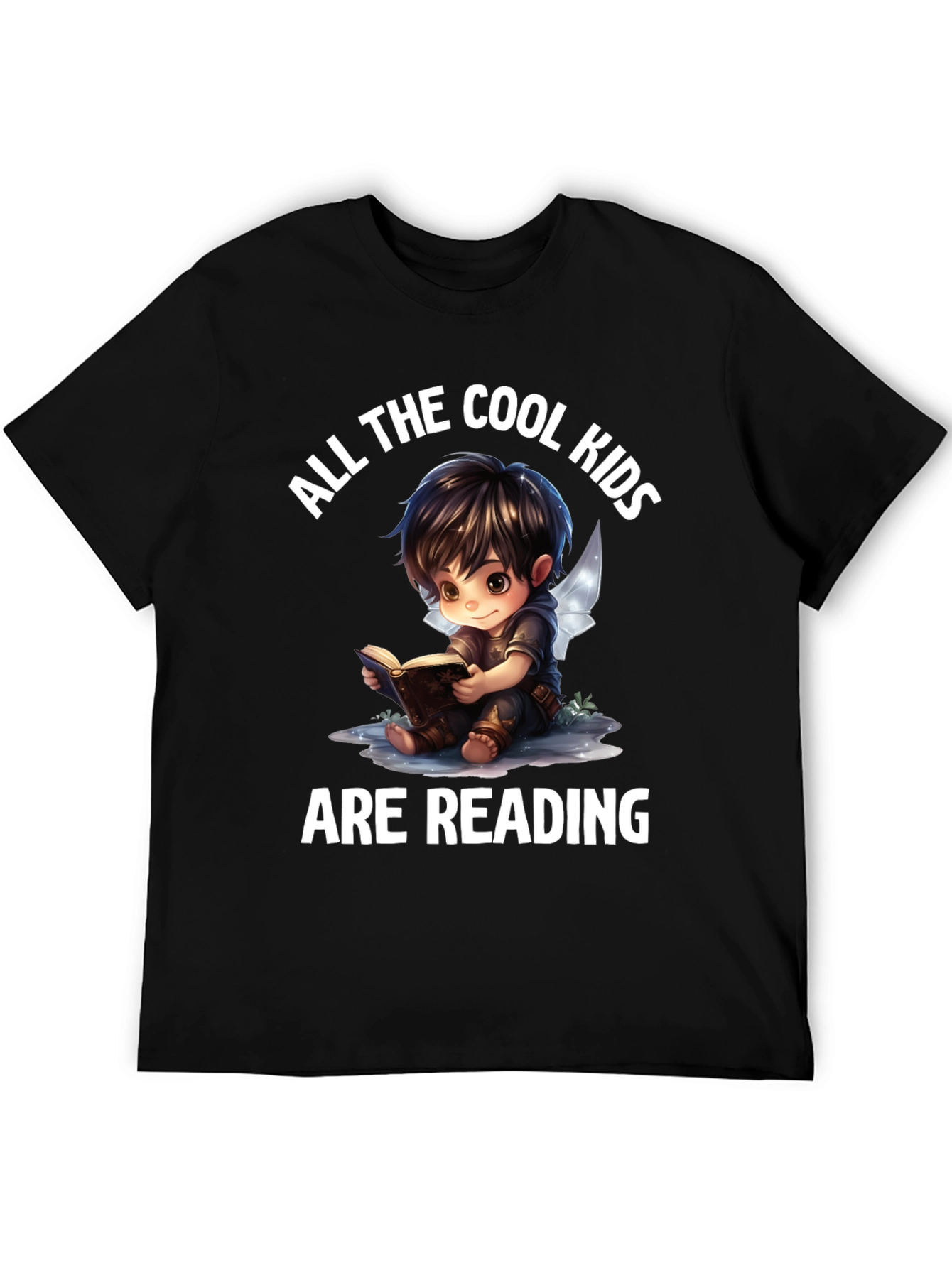 Black Cool Kids Reading Black Graphic Tee view 5