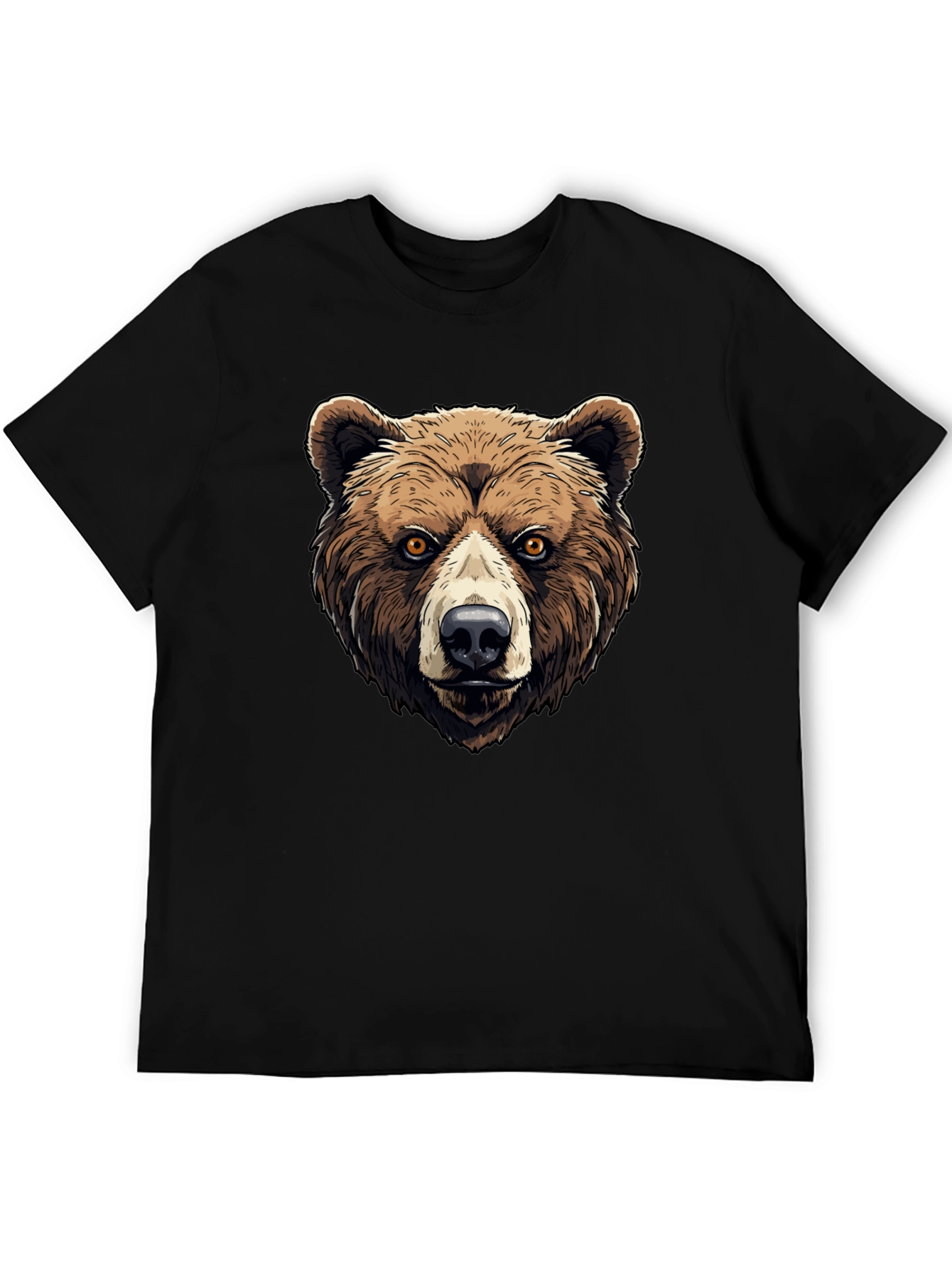 Black Grizzly Bear Graphic Tee - Animal Print Shirt view 5