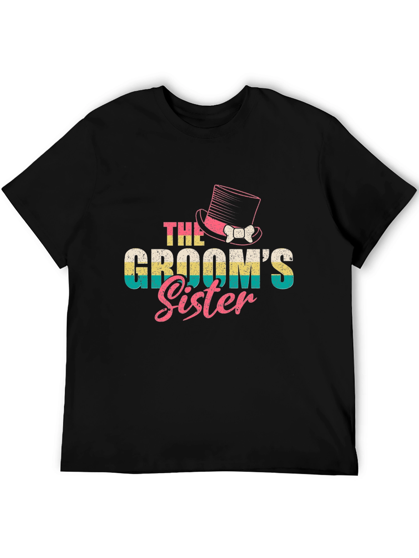 Black The Groom's Sister T-Shirt - Wedding Party Tee view 5
