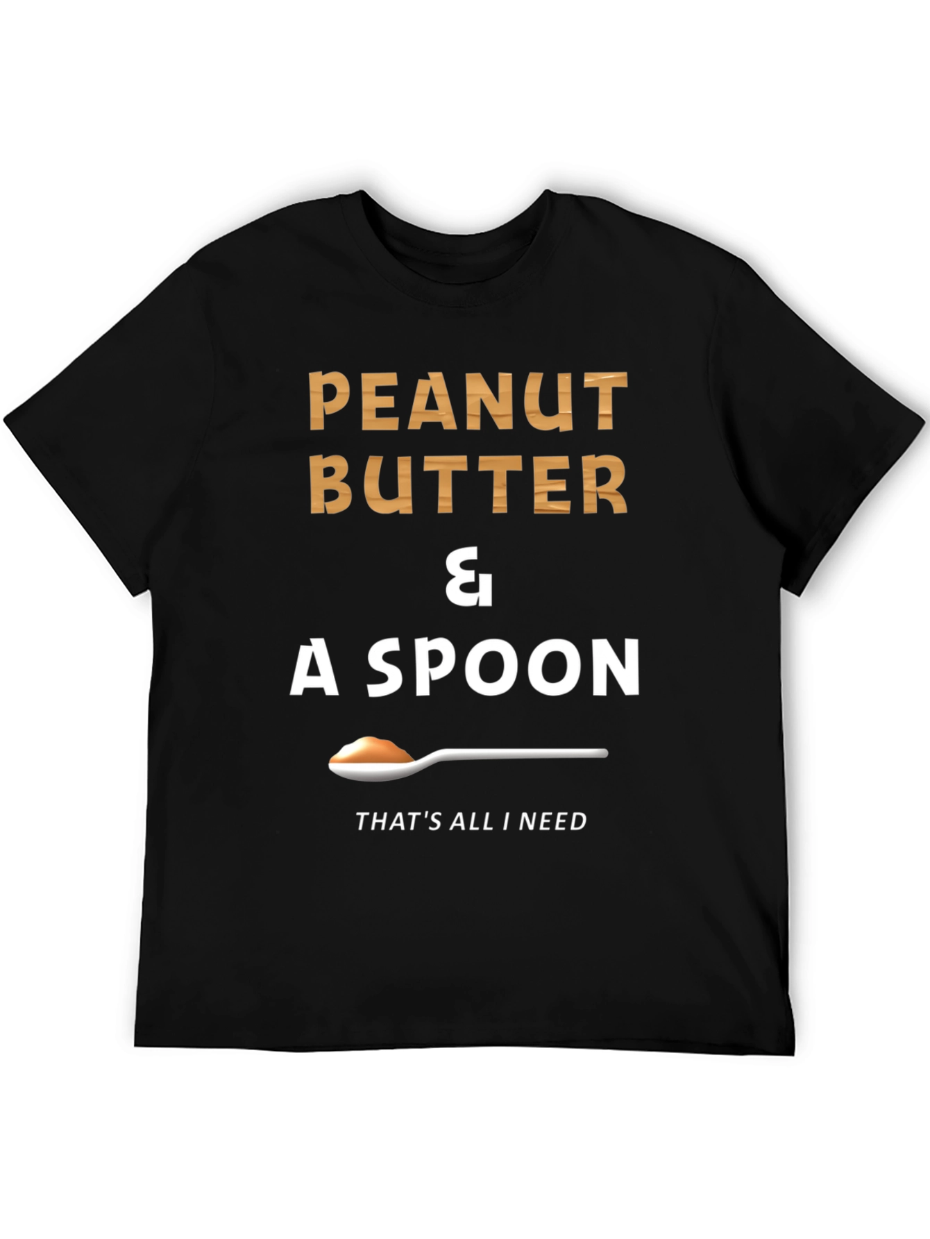 Black Peanut Butter & A Spoon T-Shirt - Funny Foodie Tee view 5