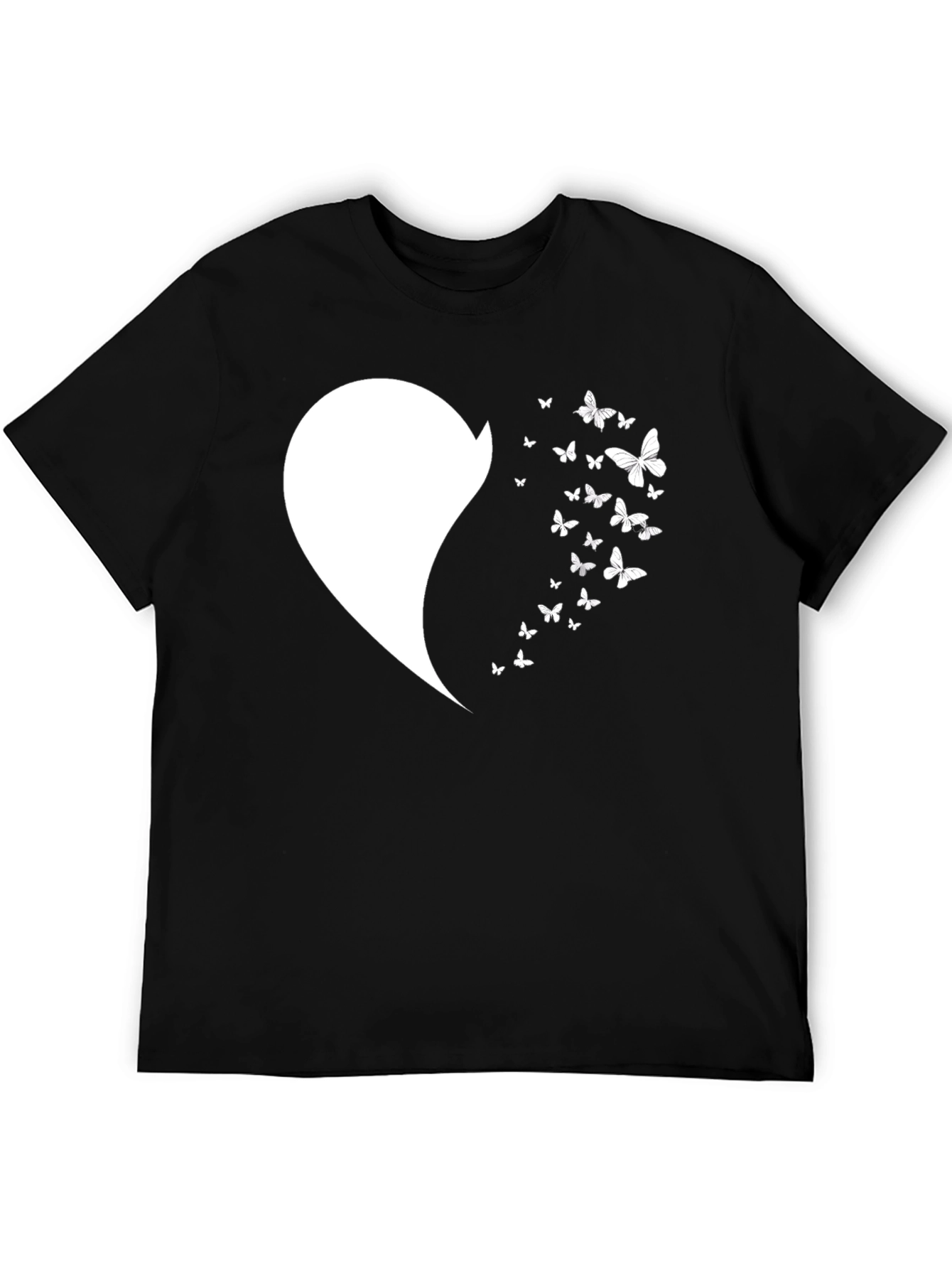 Black Butterfly Heart Graphic Tee - Black view 5