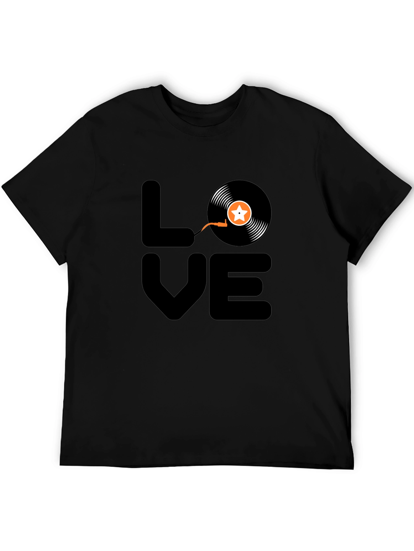 LOVE Vinyl Record Graphic Tee - Black Cotton T-Shirt - 5