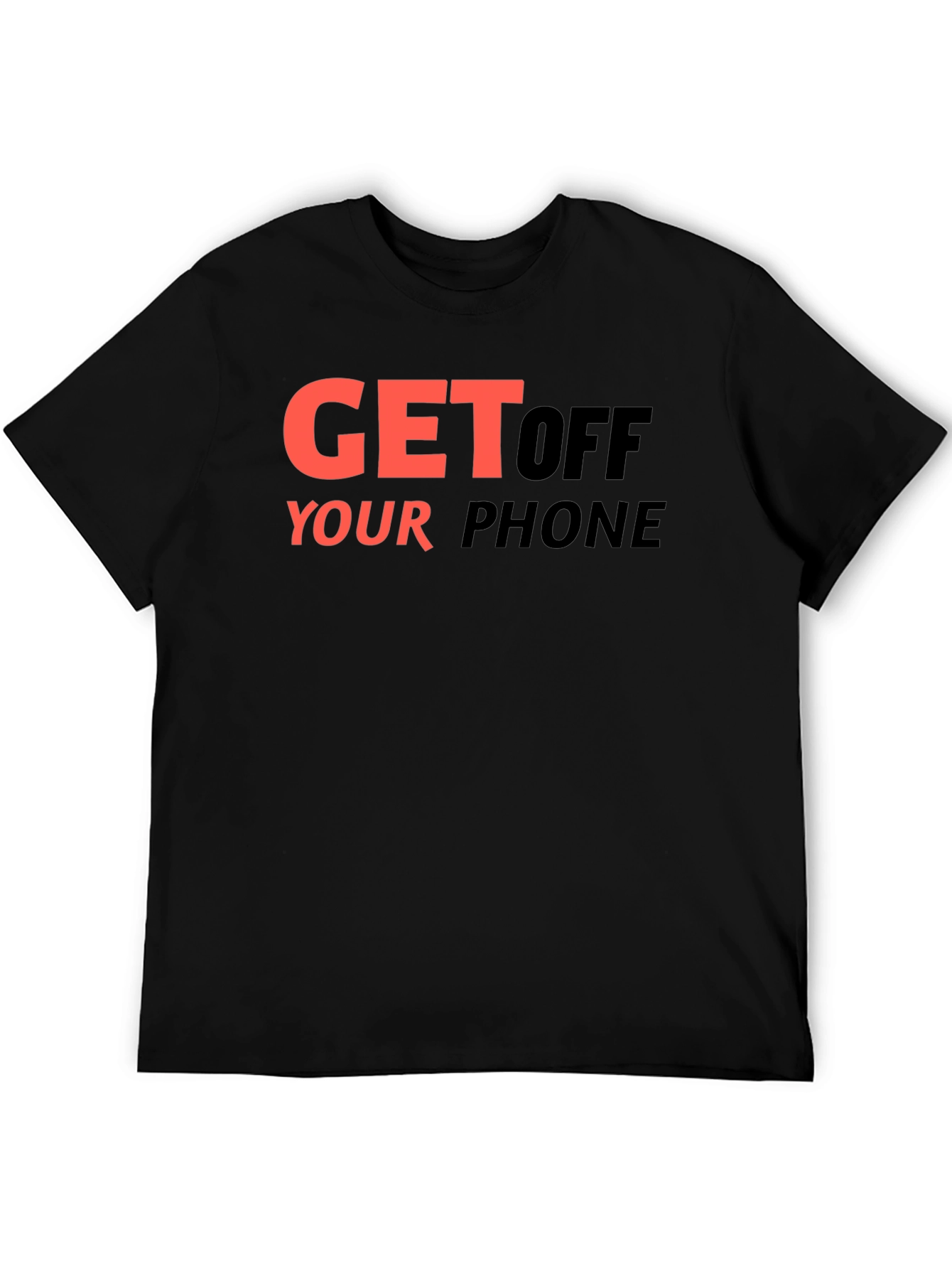 Black Get Off Your Phone Graphic Tee - Black view 5