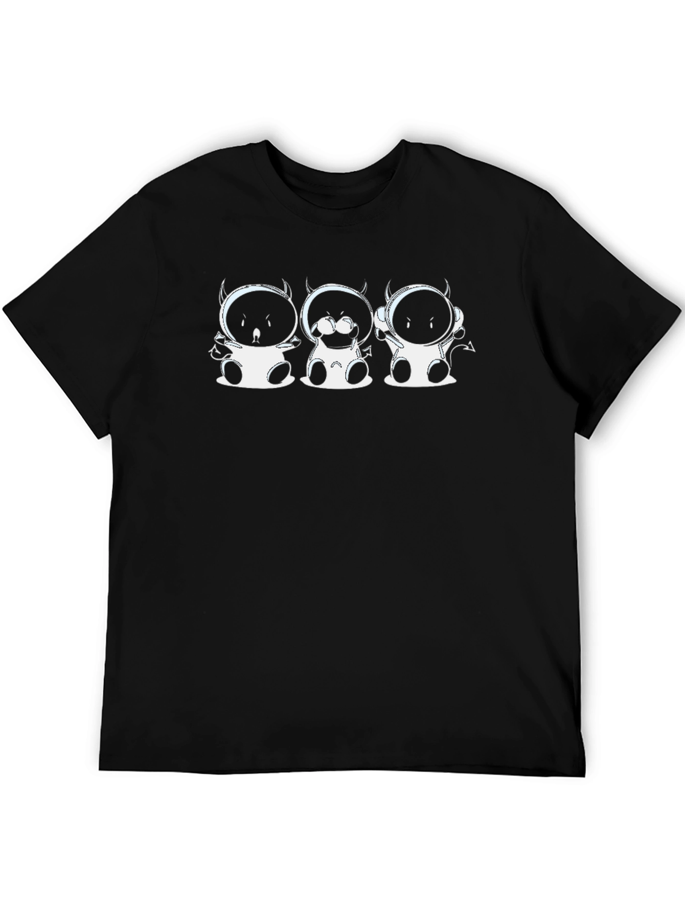 Black Devil Emoji Trio Black T-Shirt view 5