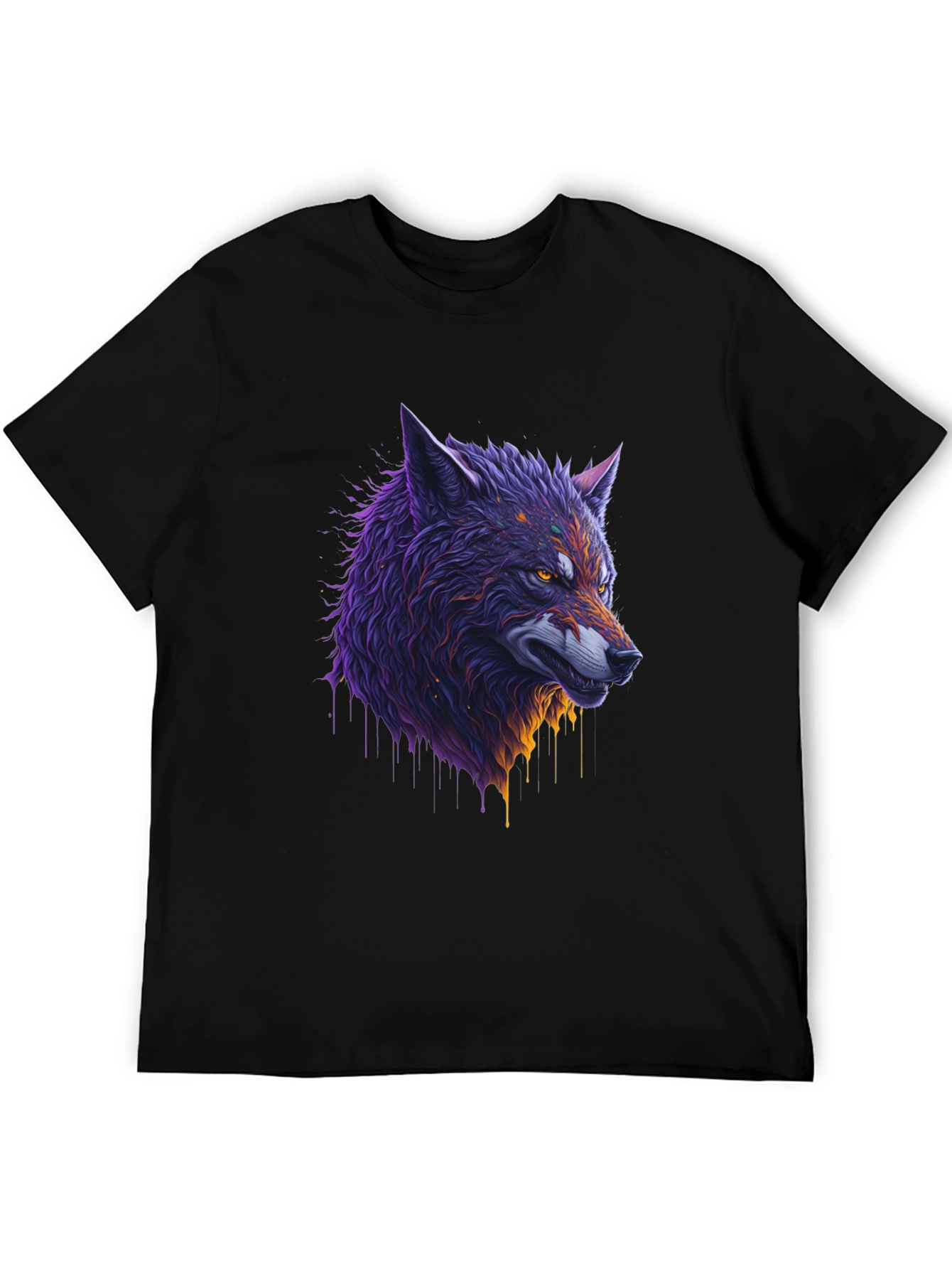 Wolf Graphic Black T-Shirt - 5