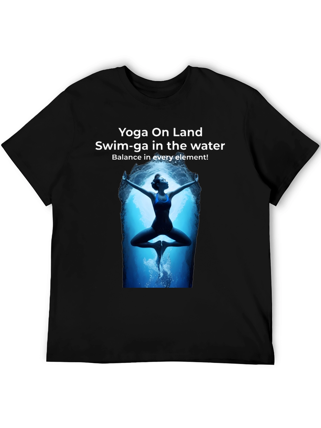 Black Yoga and Swim T-Shirt view 5