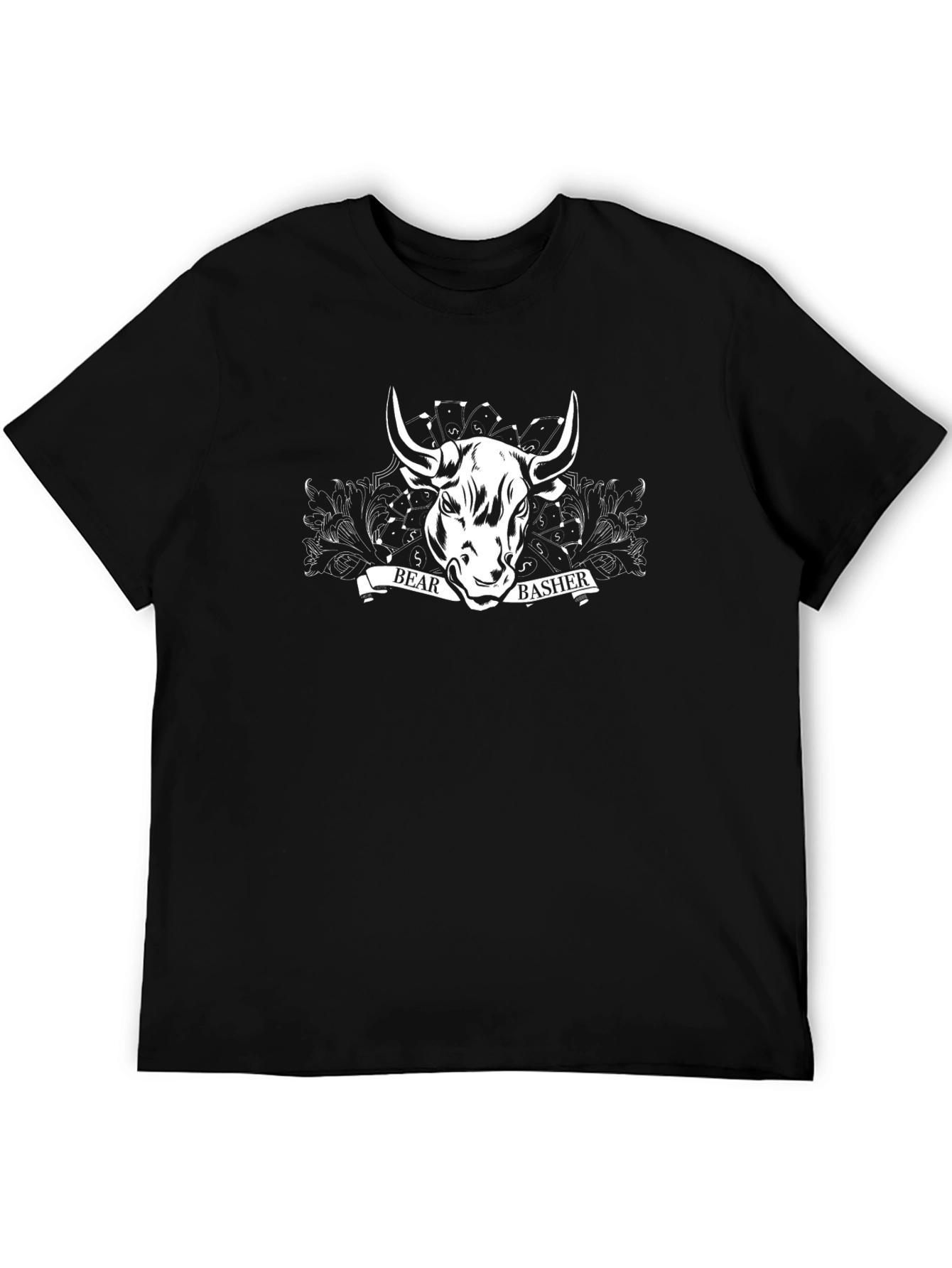 Black Bear Basher Bull Graphic T-Shirt - Black view 5