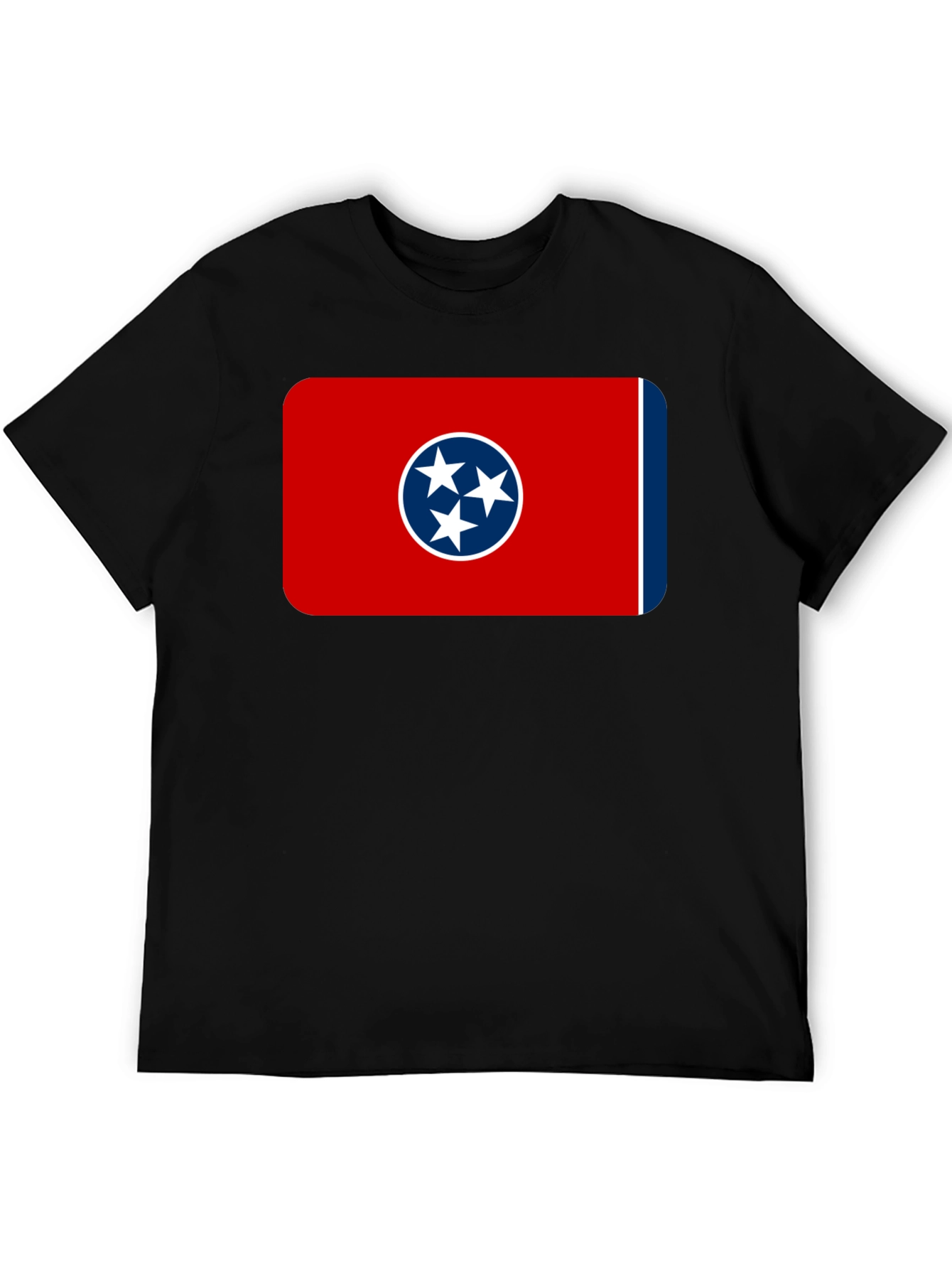 Black Tennessee Flag T-Shirt -  Black Crew Neck Tee view 5