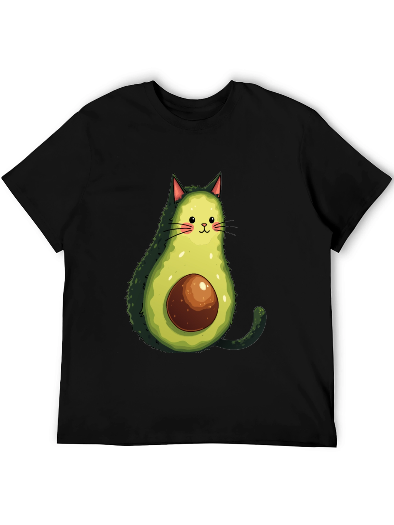 Black Avocado Cat Graphic Tee - Funny T-Shirt view 5