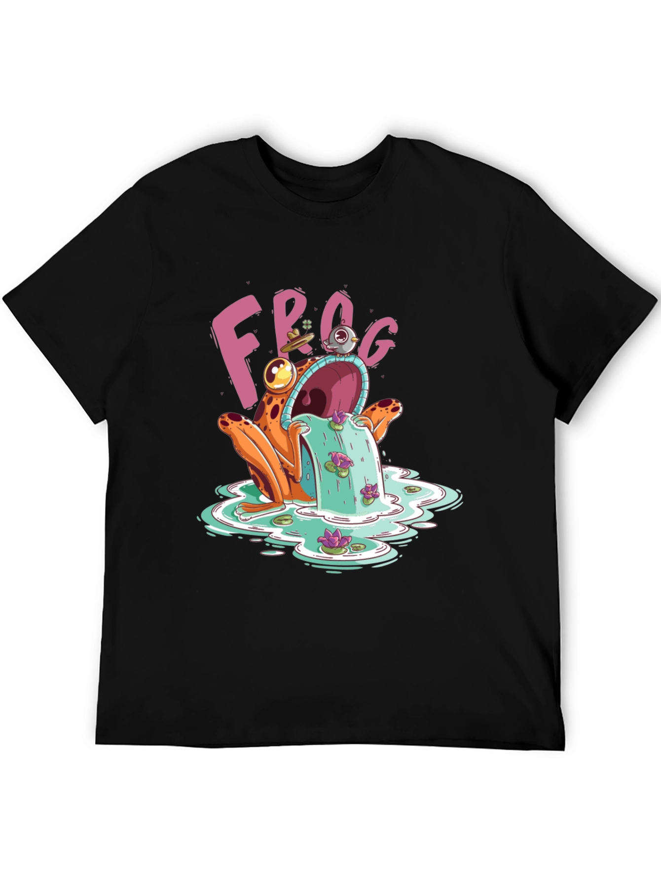 Black Frog Water Fountain T-Shirt view 5