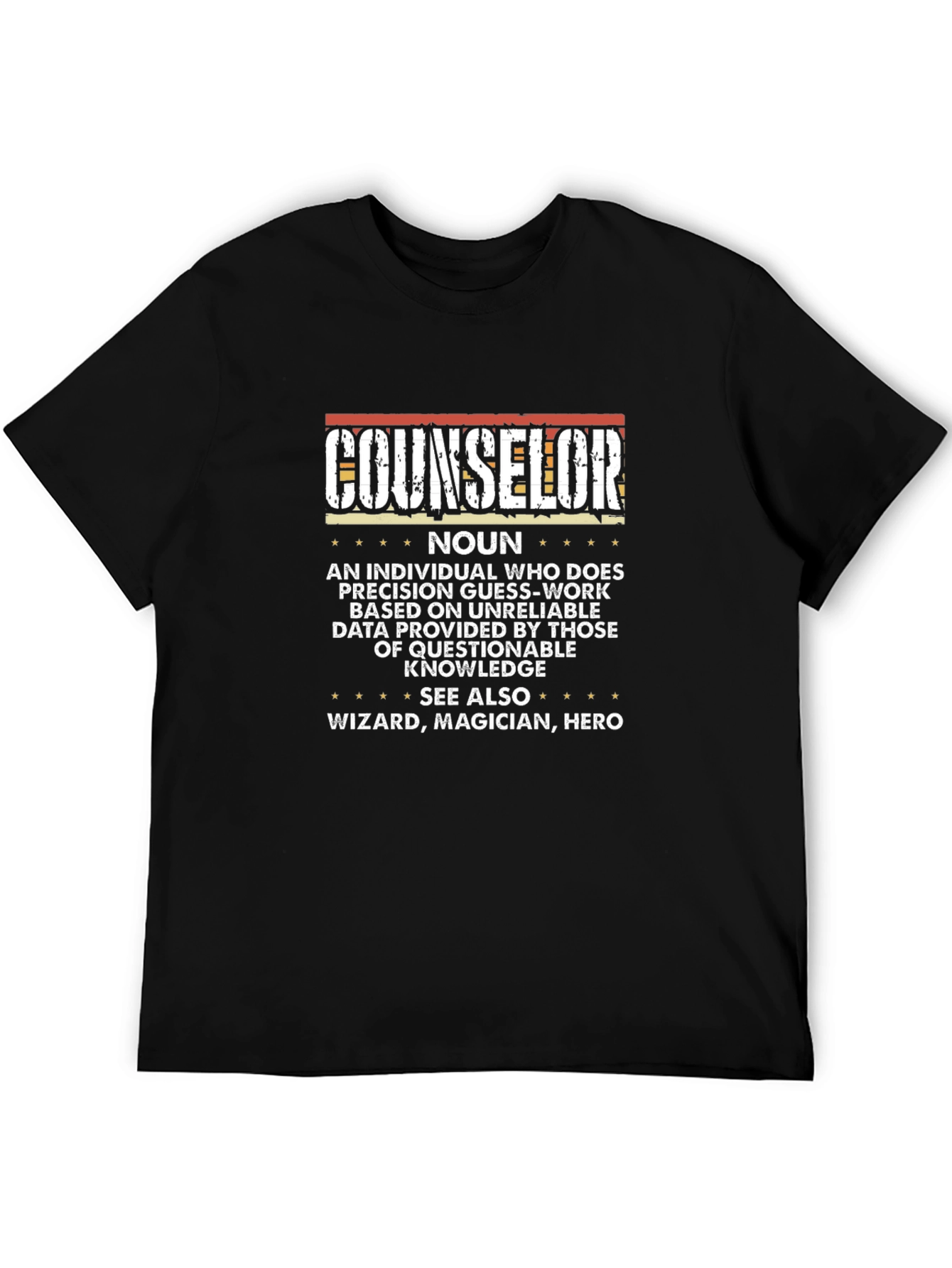 Black Counselor Definition Graphic Tee - Black view 5