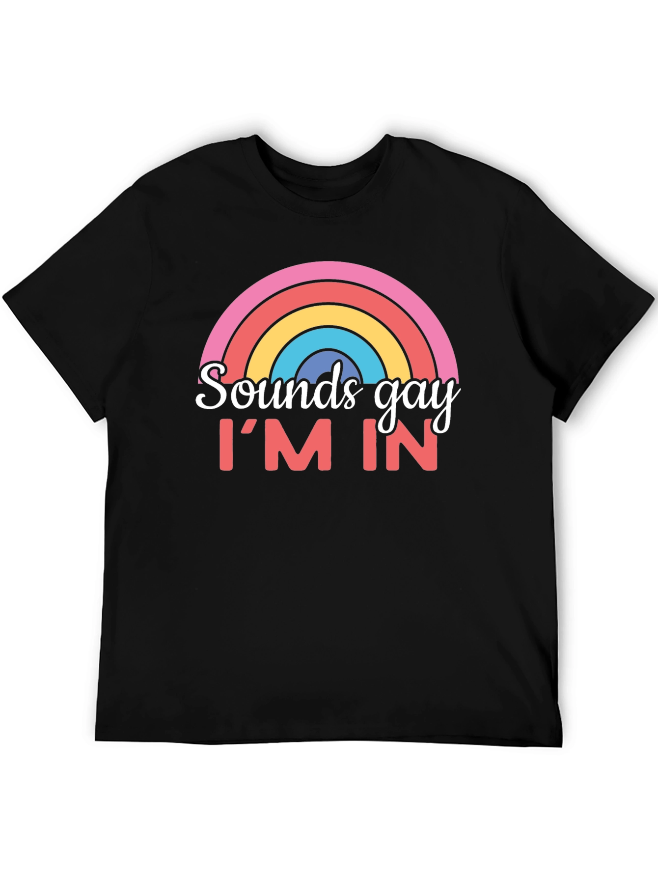 Black Sounds Gay I'm In T-Shirt Rainbow Graphic Tee view 5