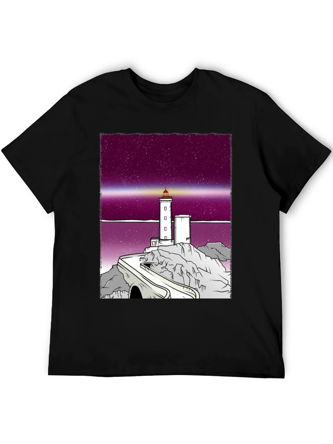 Black Lighthouse Graphic Tee - Unique Design, Comfortable Fit view 5