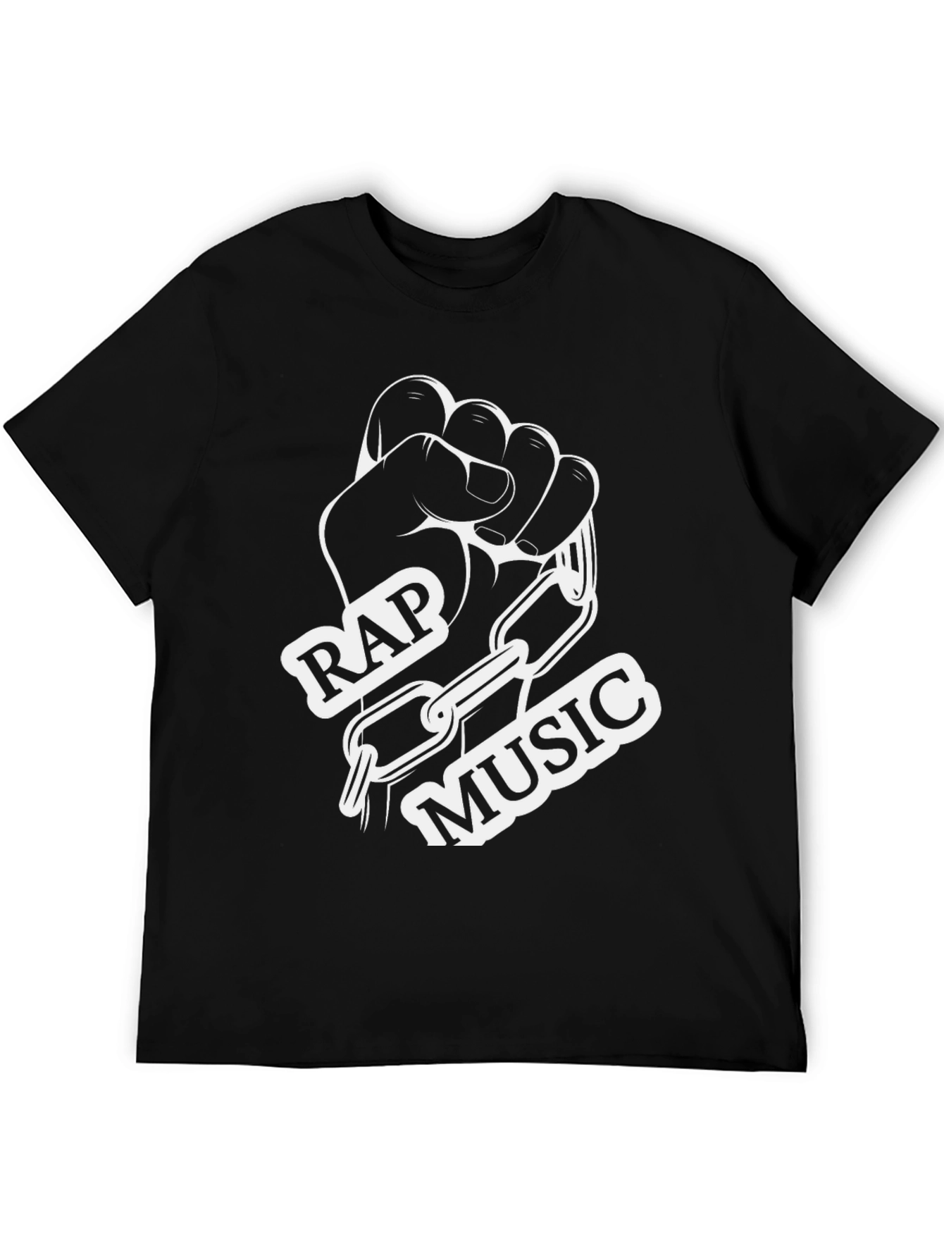 Black Rap Music Graphic T-Shirt view 5