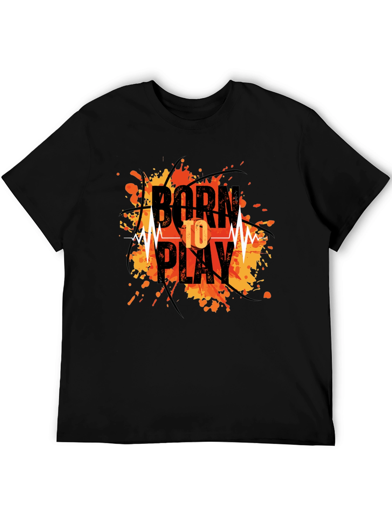 Black Born To Play Graphic Tee - Black Cotton Blend view 5