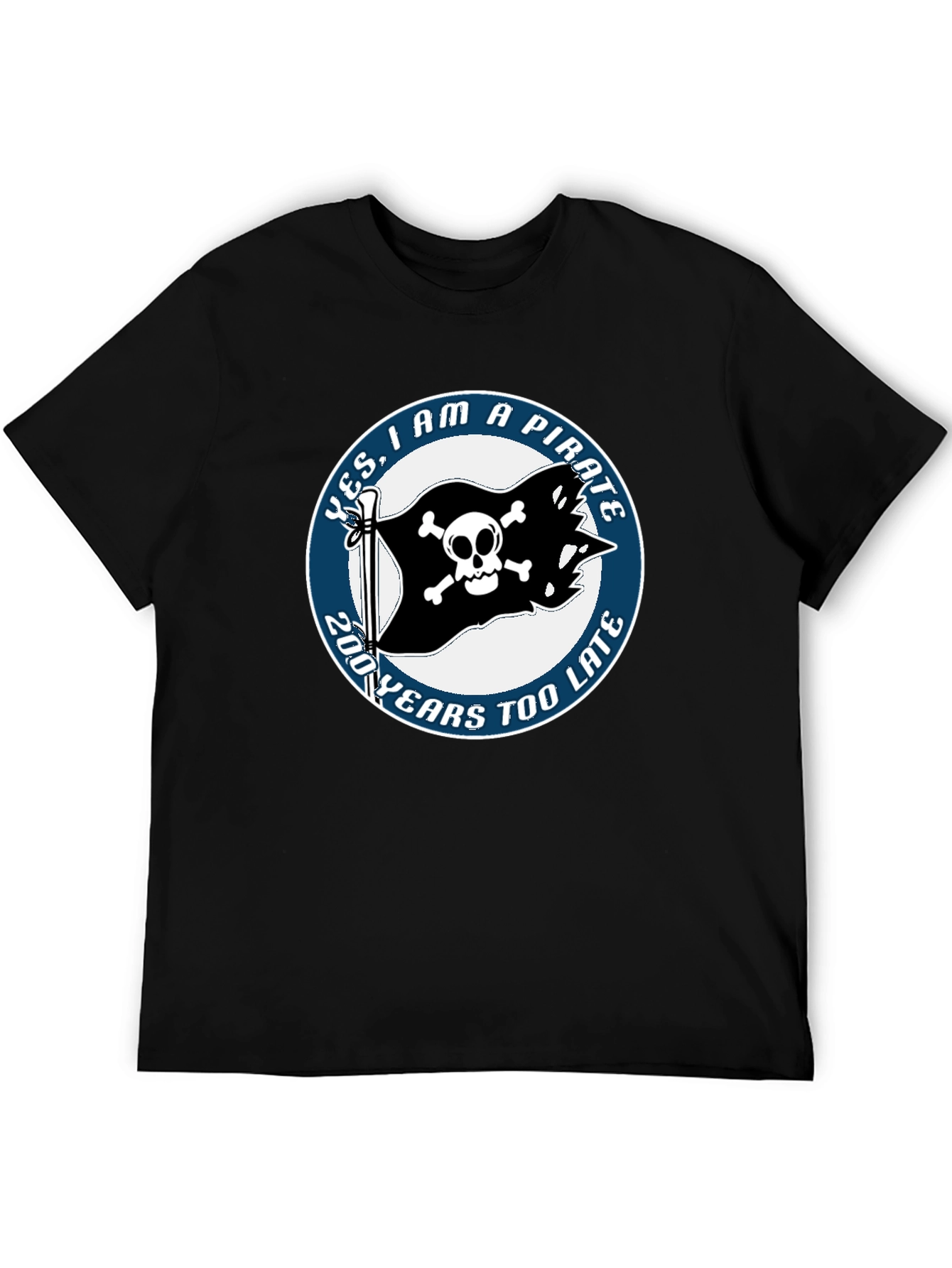 Black Pirate T-Shirt - Funny Skull and Crossbones Tee view 5