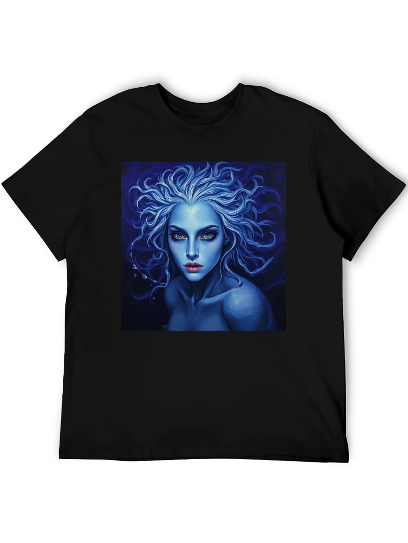 Black Blue Enchantress Graphic Tee - Dark Fantasy Style view 5
