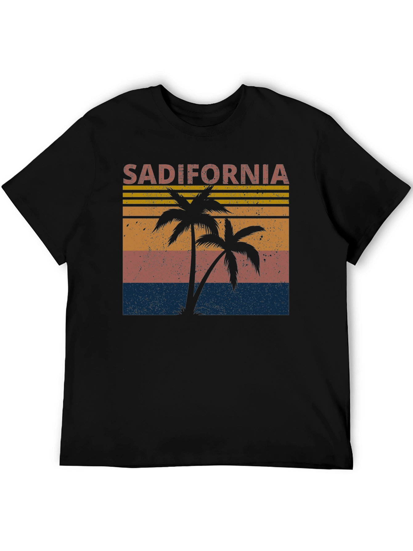Black Sadifornia Palm Tree Retro Graphic T-Shirt view 5
