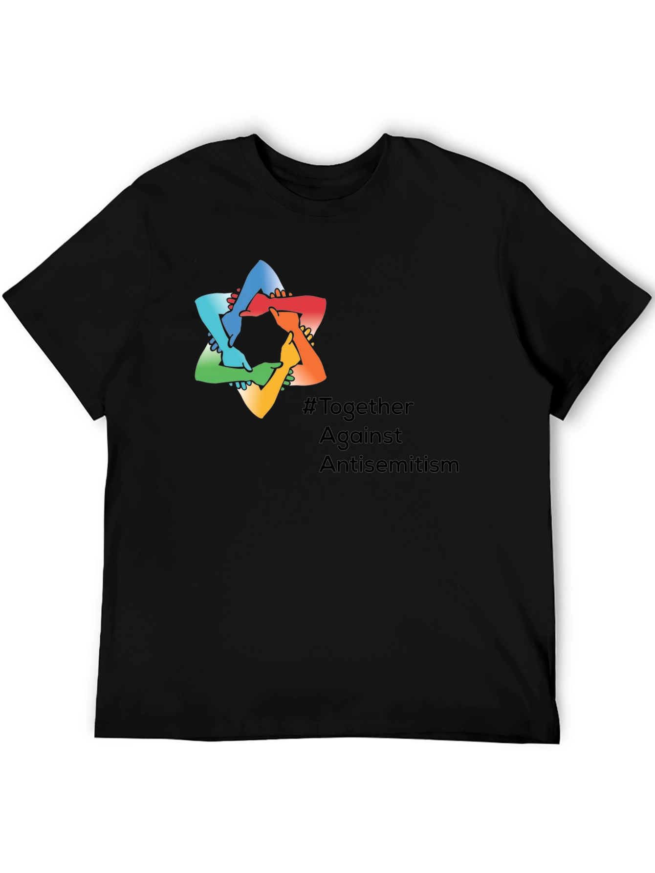 Black Together Against Antisemitism T-Shirt view 5