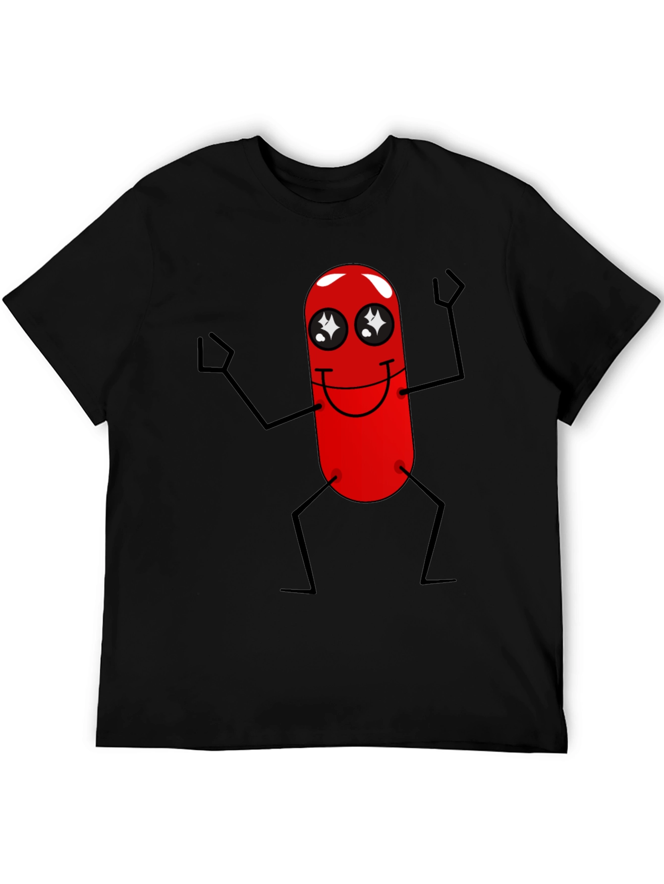 Black Funny Red Pill Character Black T-Shirt view 5