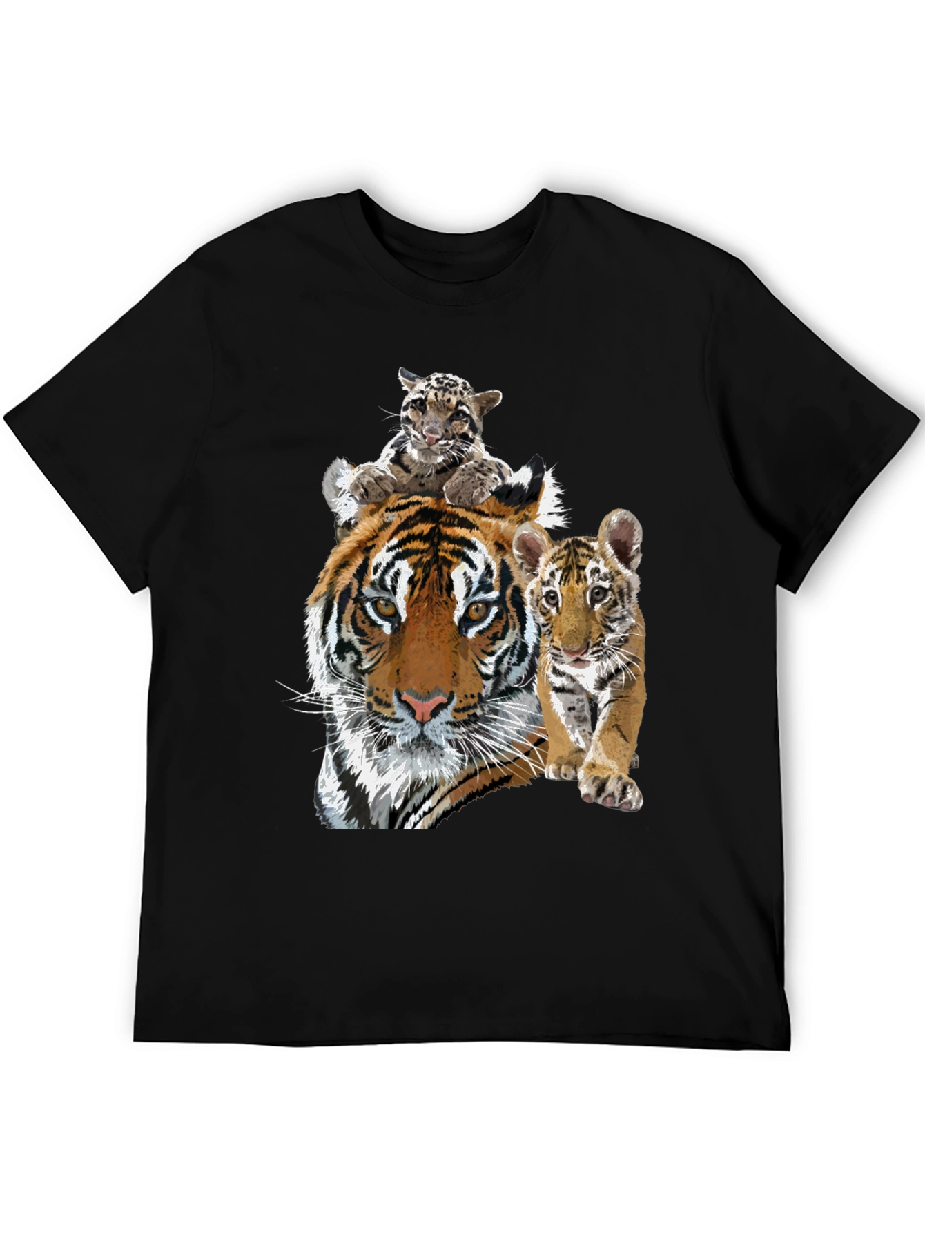 Black Tiger Family Graphic Print Tee view 5