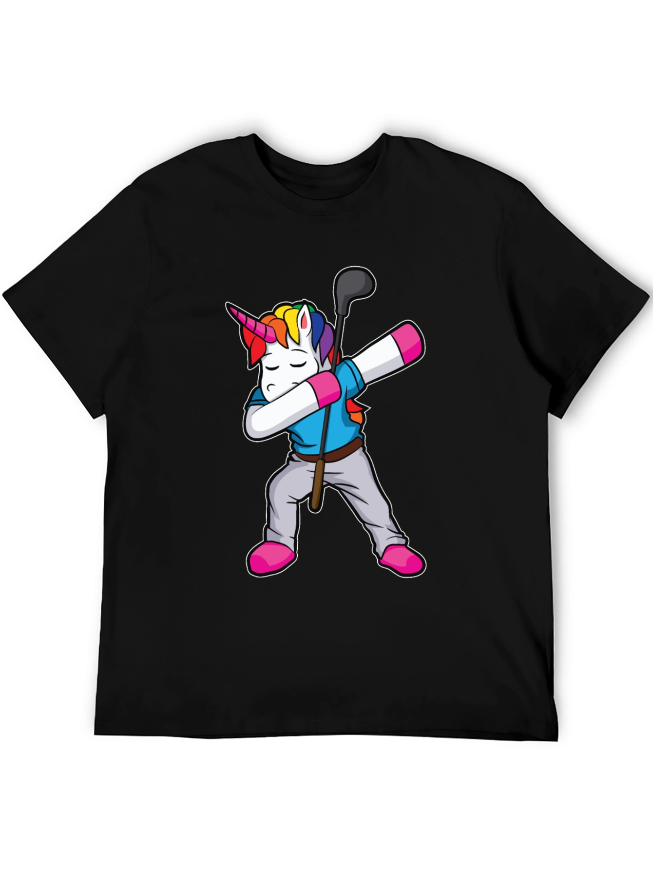 Black Unicorn Golf Dab T-Shirt view 5