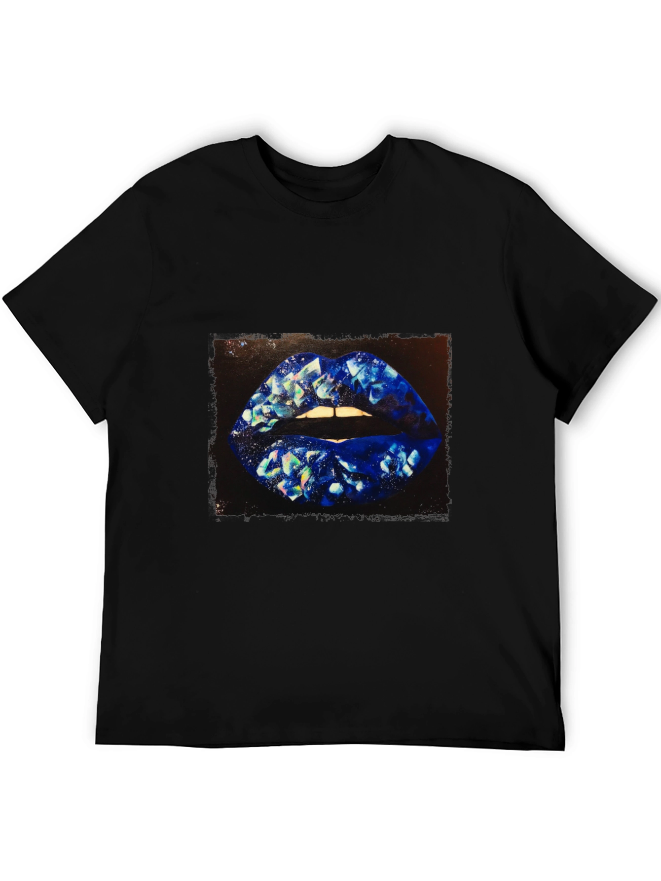 Black Diamond Lips Graphic T-Shirt - Stylish Unisex Tee view 5