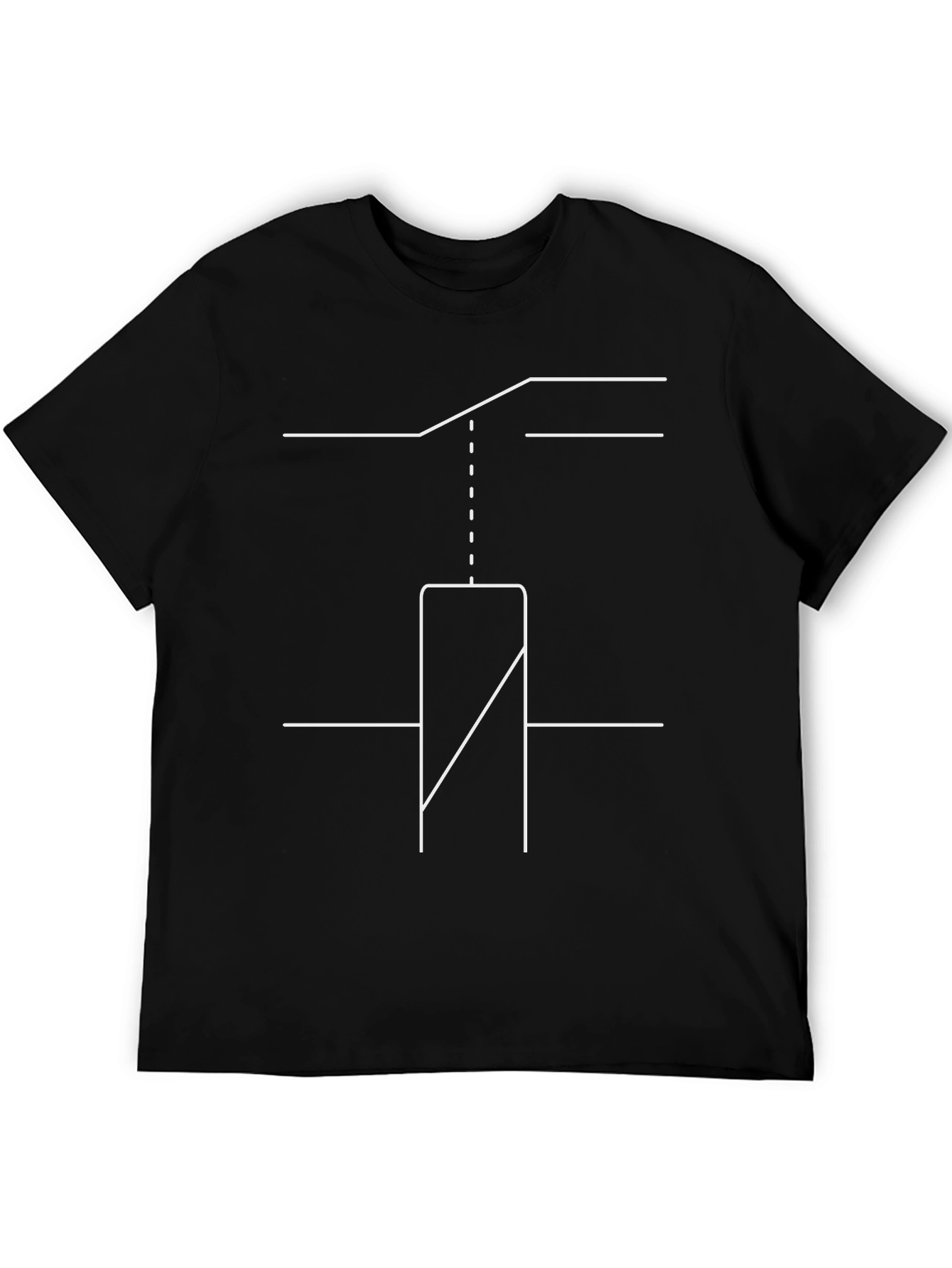 Black Unique Circuit Diagram Graphic Tee - Black view 5