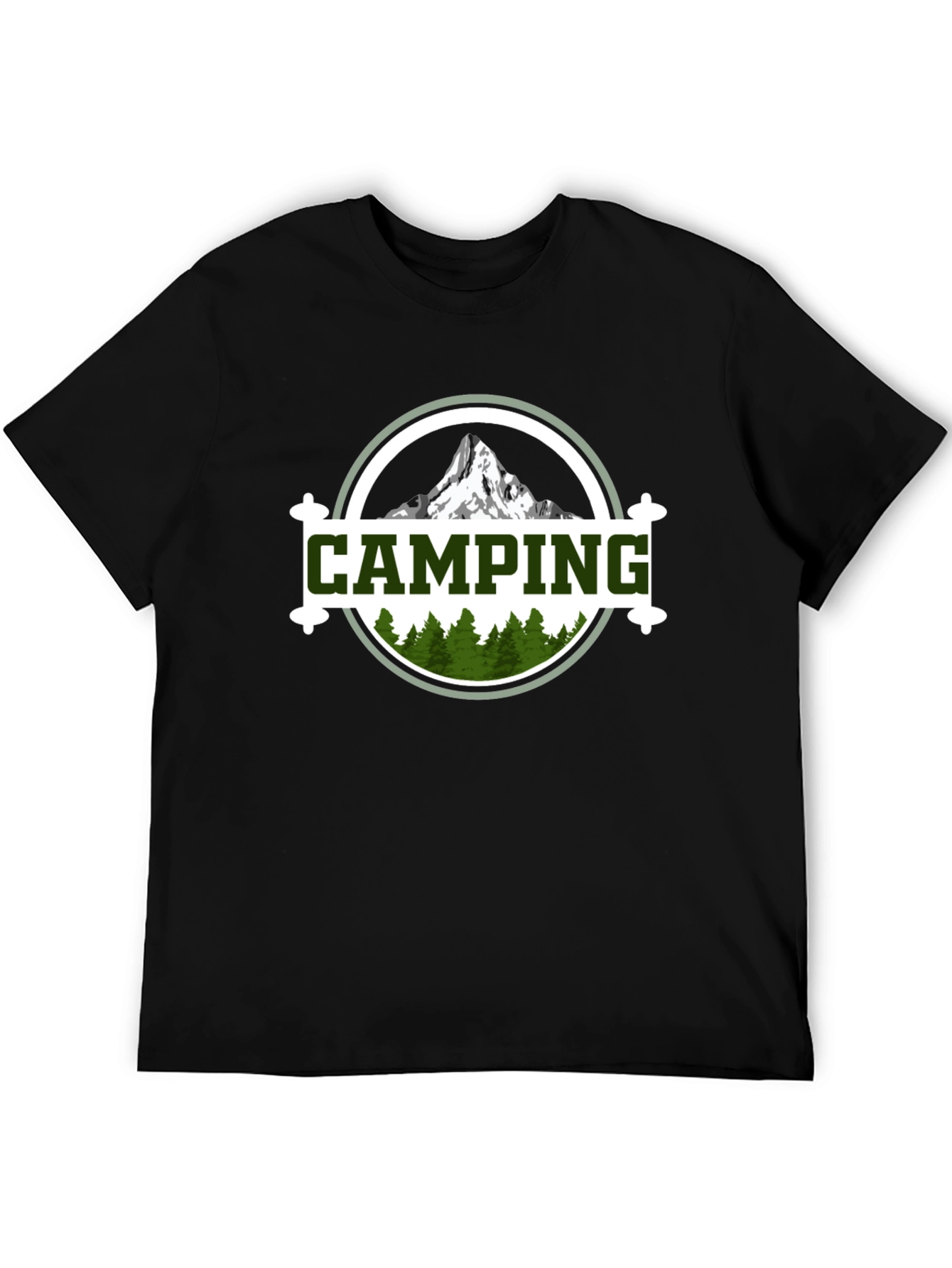 Black Camping Adventure Graphic Tee - Nature Lover Shirt view 5