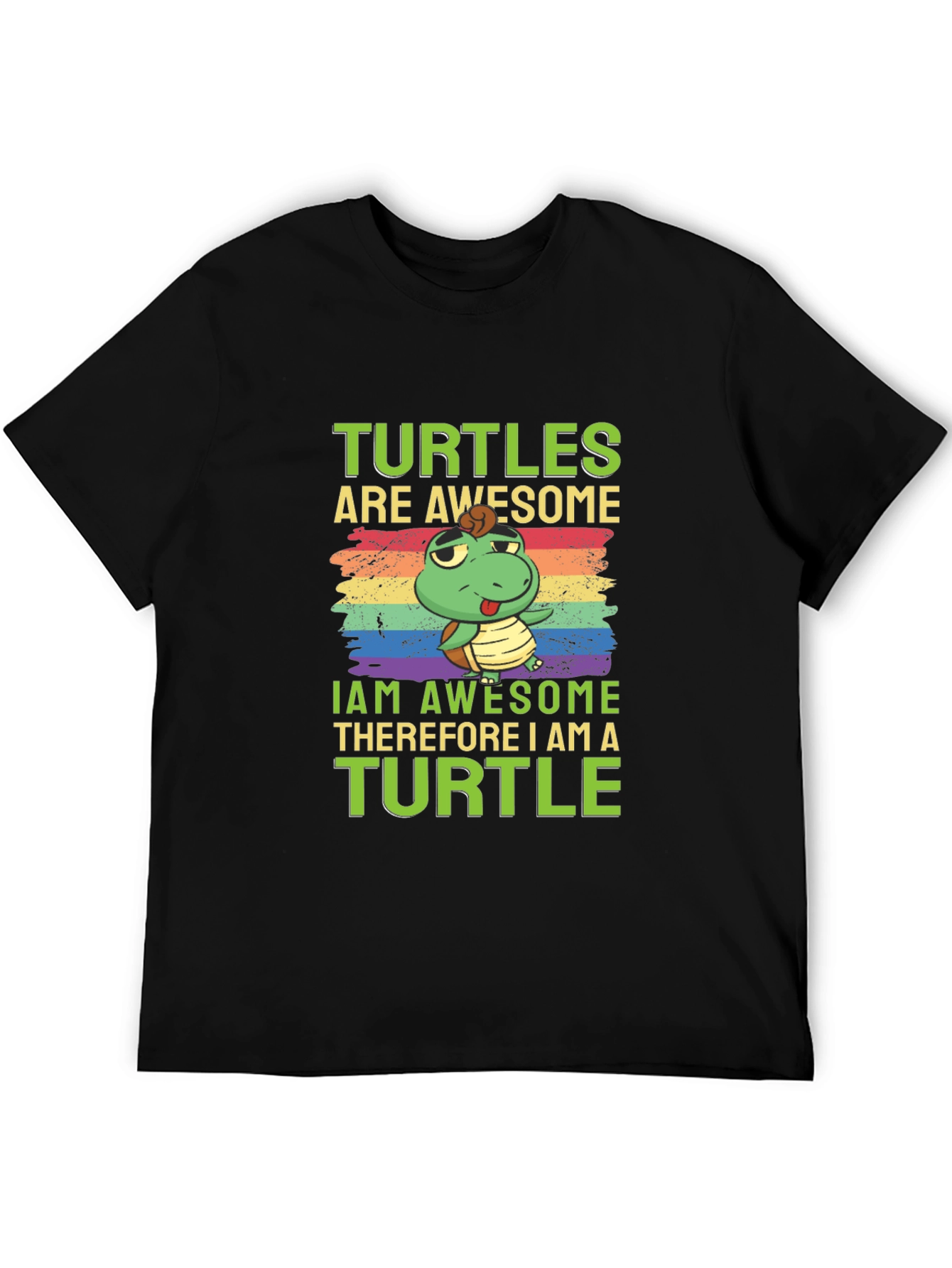 Black Turtles Are Awesome Graphic Tee view 5