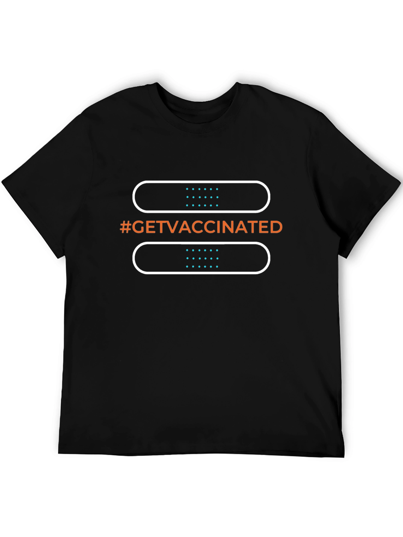Black Get Vaccinated Black T-Shirt view 5