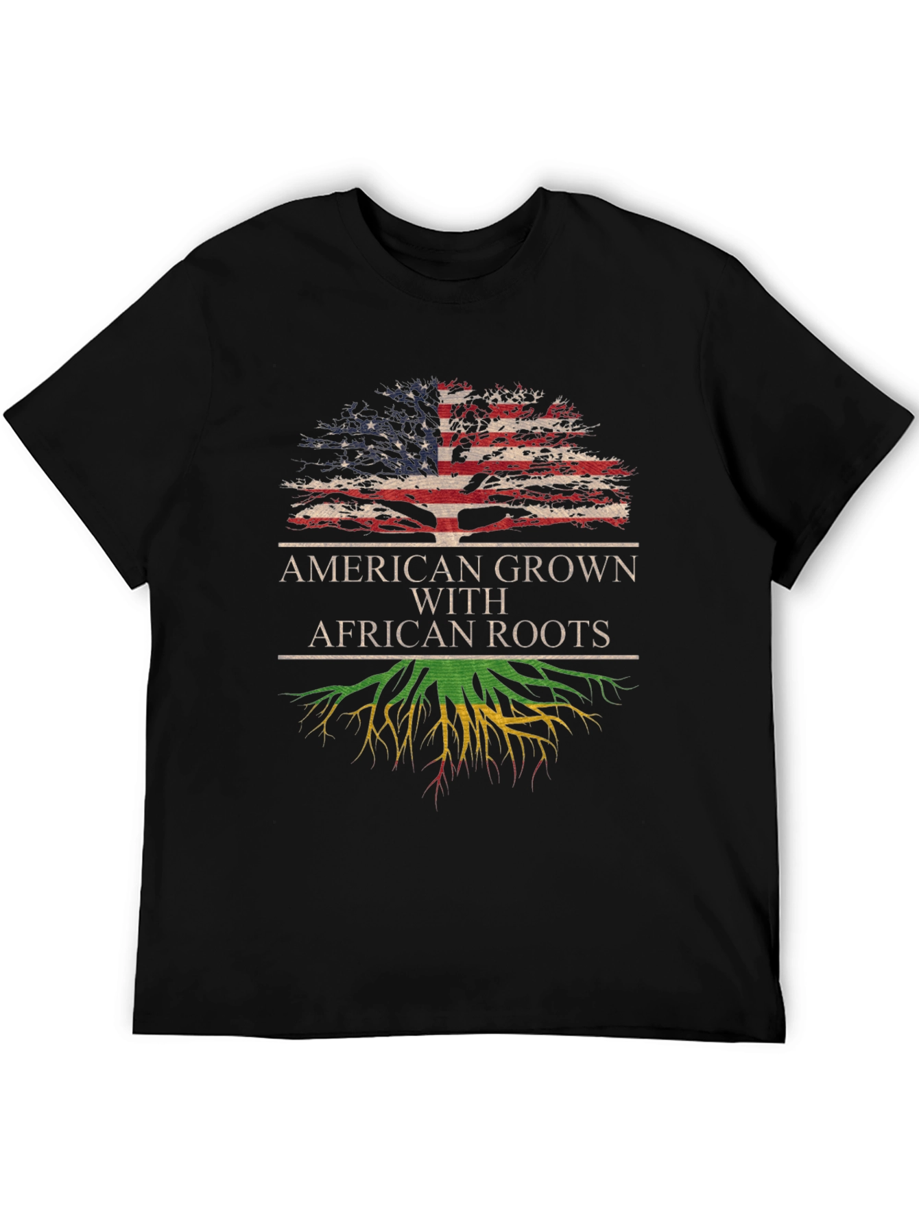 Black American Grown African Roots T-Shirt view 5
