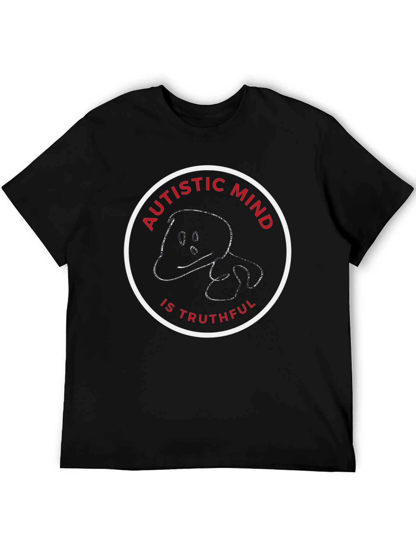 Black Autistic Mind Truthful Black T-Shirt view 5