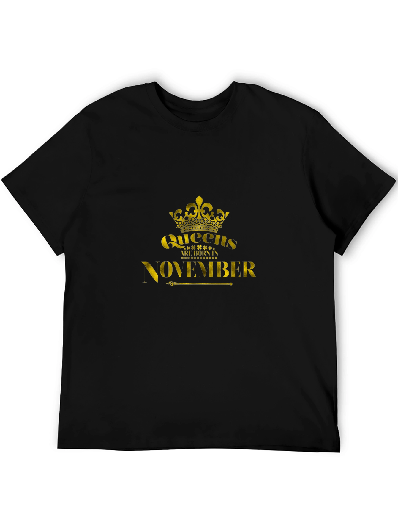 Black Queens Are Born in November - Black T-Shirt view 5