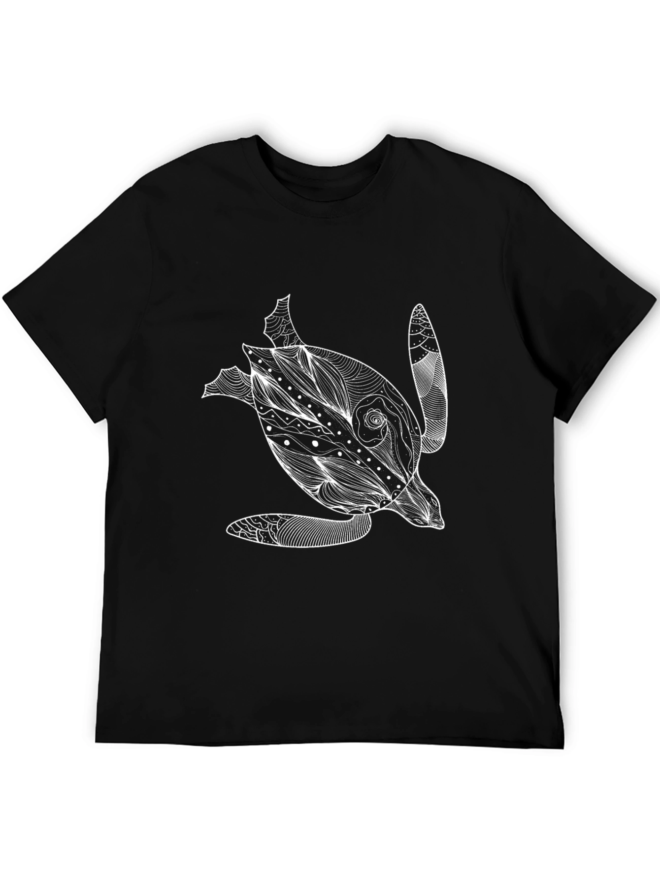 Black Turtle Graphic Tee - Black Cotton T-Shirt view 5