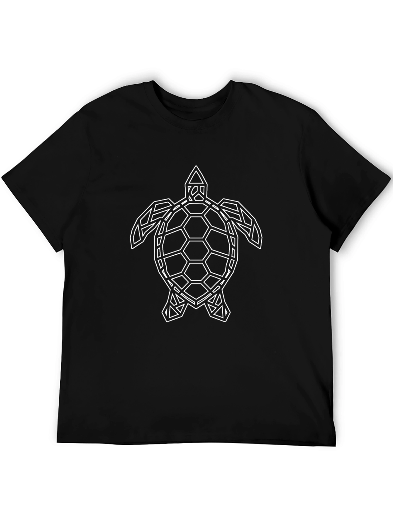 Black Geometric Turtle Graphic Tee - Black view 5
