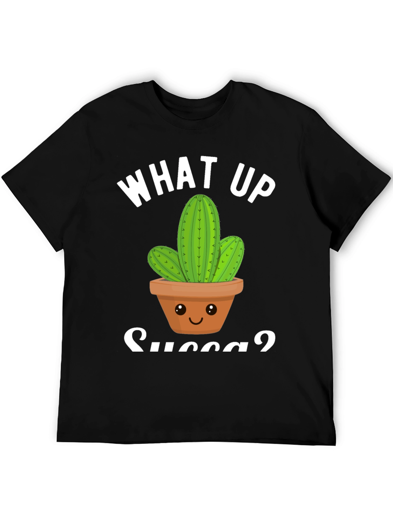 Black What Up Succa? Cactus Graphic T-Shirt view 5
